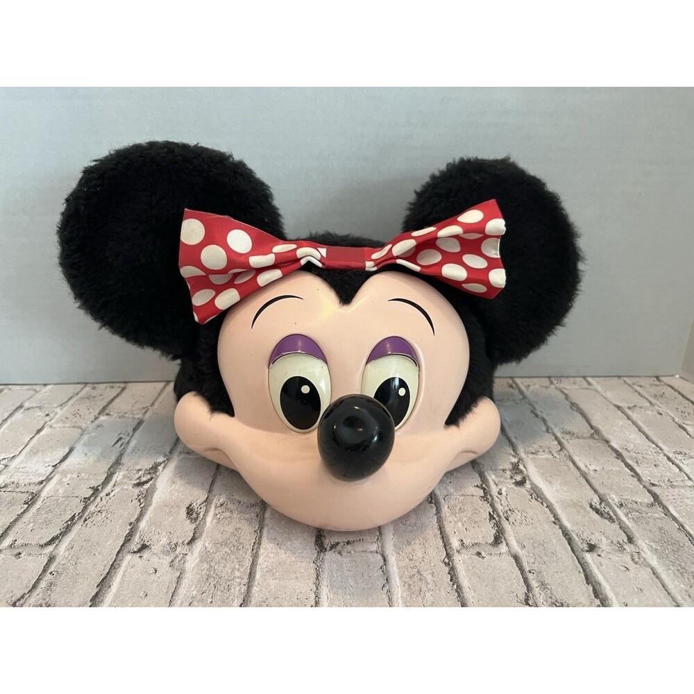 VINTAGE MINNIE MOUSE 90s SNAPBACK HAT 3D HEAD HARD MOLDED FACE PLUSH EARS